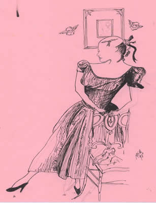 Woman in Lace Dress